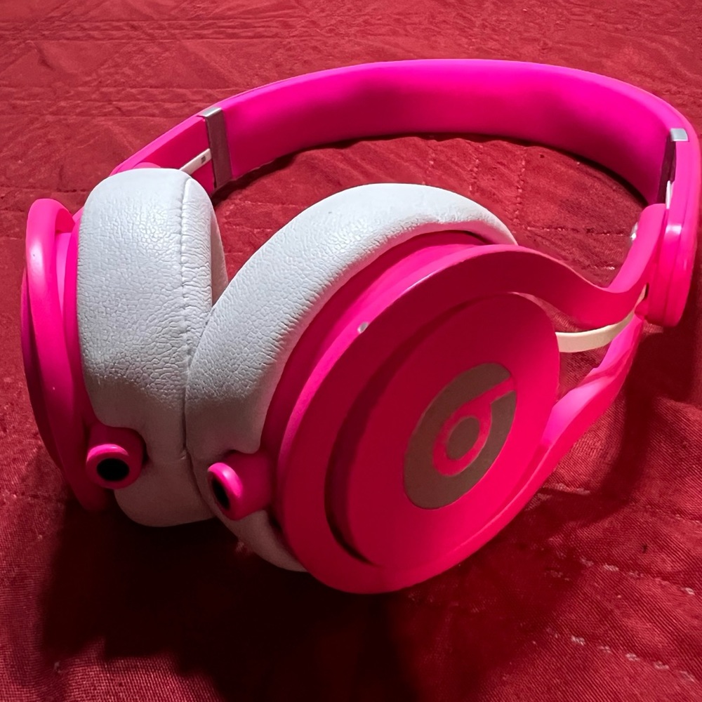 Beats By Dre Mixr Pink and White headphones